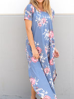 Vintage Floral Relaxed Maxi Blue