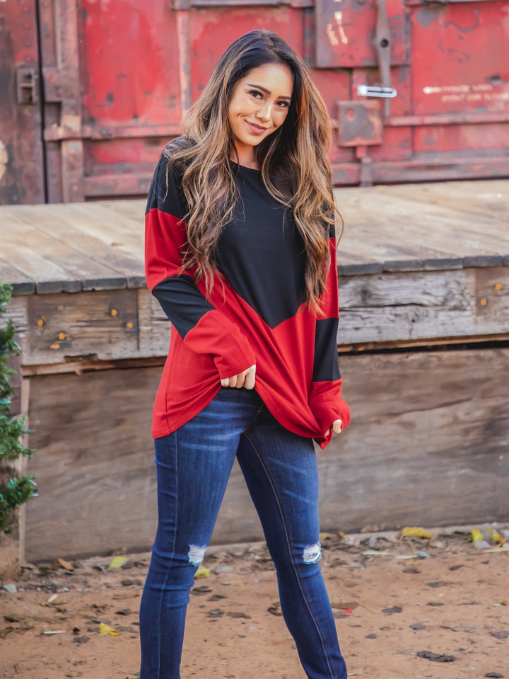 The Cassidy Top - Black/Red