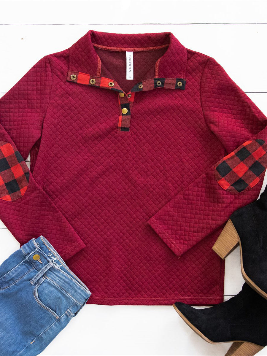 Sammy Plaid Accent Quilted Pullover
