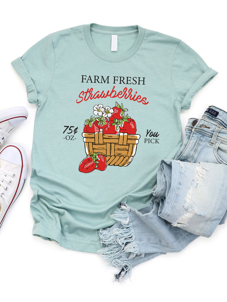 Farm Fresh Strawberries Graphic Tee