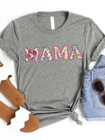 Outlined Floral Mama Graphic Tee