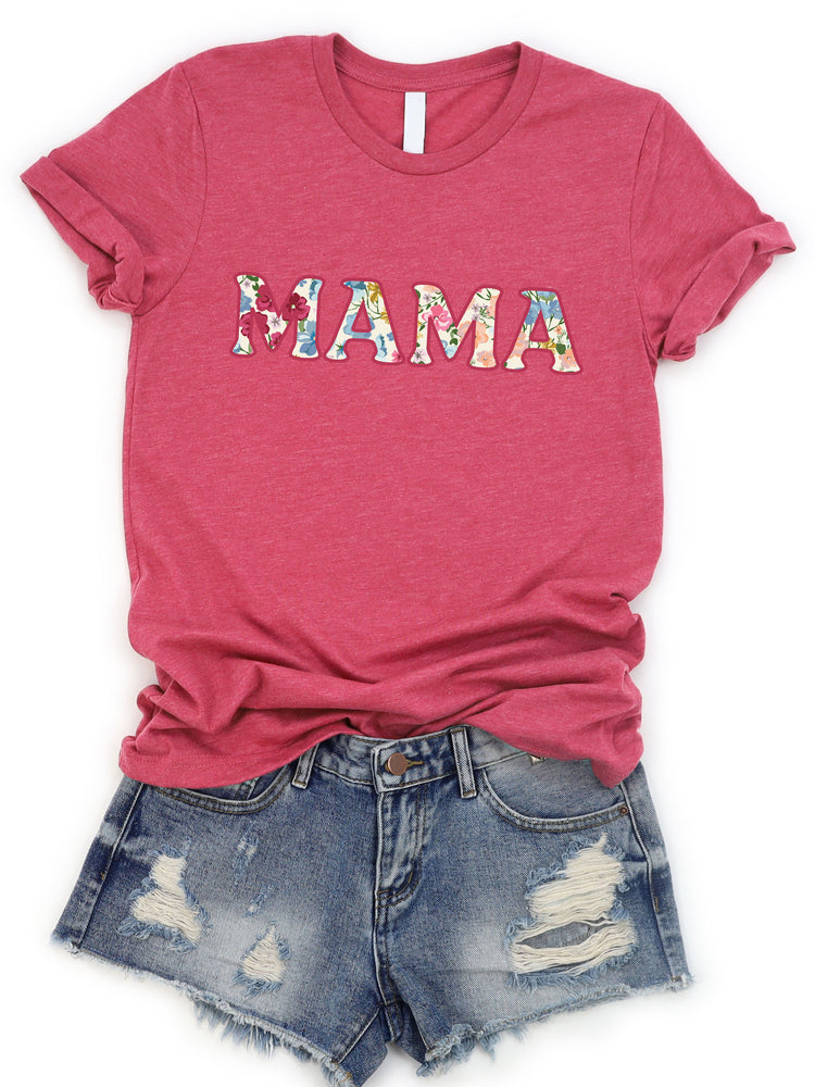 Outlined Floral Mama Graphic Tee