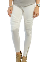 Moto Jegging - Cream - Tickled Teal LLC