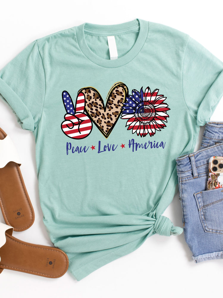 Peace Love America Graphic Tee