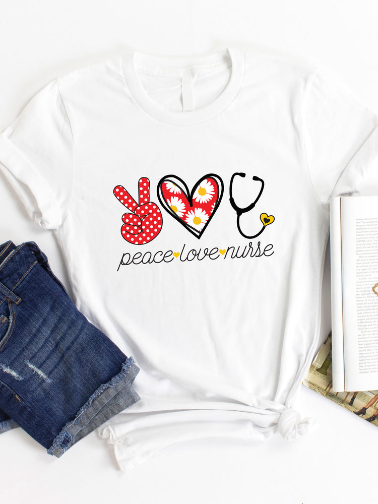 Peace Love Nurse Graphic Tee