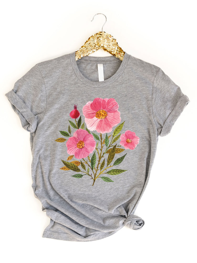 Pink Floral Graphic Tee
