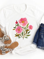 Pink Floral Graphic Tee
