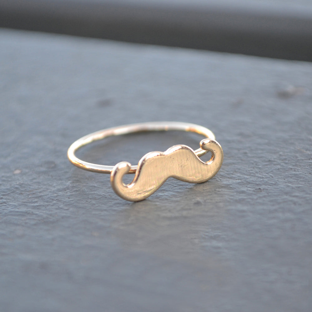 Gold Mustache Ring