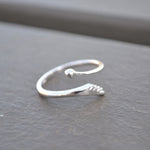 Heart Arrow Wrap Sterling Silver Ring - Tickled Teal LLC