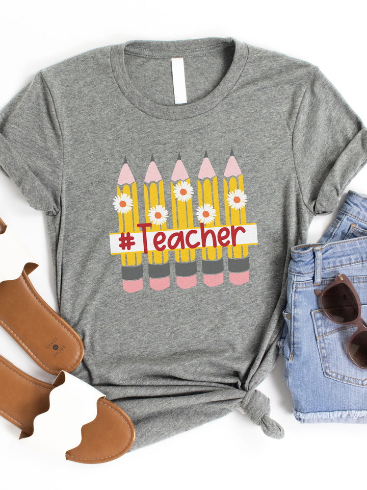#Teacher Pencils Graphic Tee